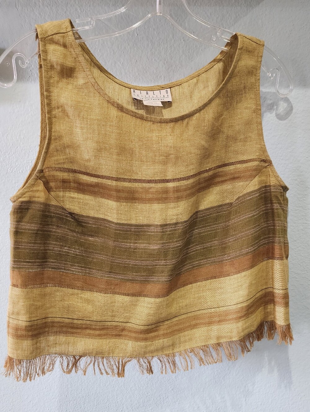 Joy Perreras - Rialto Collection | Earth-toned Fringe Hem Tank Top | Vintage